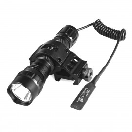 UltraFire Single Mode Tactical Flashlight WF-501B, XP-L V6 LED Light 1000 Lumens with Pressure Switch and 1'' Offset Mount Bright Torch for Hunting, Hiking
