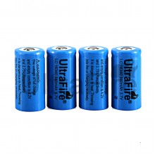 UltraFire 16340 3.7V 880mAh Rechargeable Lithium Batteries Without Protection(4PCS)