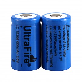 UltraFire 15266 3.6V 600mAh Rechargeable Lithium Batteries Without Protection(2PCS)
