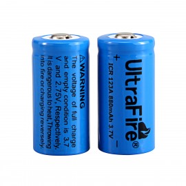 UltraFire CR123A 3.7V 880mAh Lithium Batteries Without Protection(2PCS)
