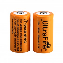 UltraFire 18350 3.7V 1200mAh Rechargeable Lithium Batteries Without Protection(2PCS)