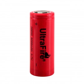 UltraFire 26650 3.7V 6000mAh Rechargeable Lithium Batteries Without Protection