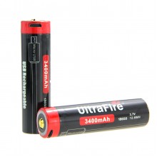 UltraFire UF18-3400 USB Rechargeable 3400mAh 3.7v Protected 18650 Li-ion Batteries (2-Pieces)