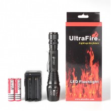 UltraFire X7 Atomic Beam Flashlight,Ultra Bright Zoomable Focus Adjustable LED Flashlight Torch Lamp Light 5-Mode,Rechargeable 18650 Lithium Ion Battery and Charger Included