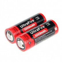 UltraFire BRC 26650 3.7V 5000mAh Rechargeable Lithium Battery With Positive plate Protection(2PS)