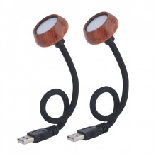 UltraFire Portable USB Reading Lamp Mushroom Light Adjustable LED Light Wood Reading Lamp For Laptop (Black, 1PC)