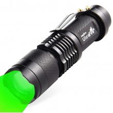 UltraFire Green Light LED Flashlight Zoomable 3 Modes Hunting Lights Torch For Hunting Detector Coyote Pig Varmint