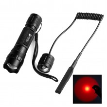UltraFire 501R XP-E2 283 Lumens 1 Mode Zoomable Waterproof Red Light Outdoor Hunting Flashlight(Includes Pressure Switch)