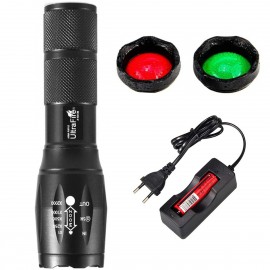 UltraFire A100 3-COLOR 5 MODES zoomable LED flashlight (Set)
