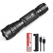 Ultrafire WF-501B CREE XPE2 1-Mode Blue Light Outdoor 18650 LED Flashlight (Set)