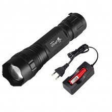 UltraFire 501R XP-E2 283 Lumens 1 Mode Zoomable Waterproof Red Light Outdoor Hunting Flashlight(Set)