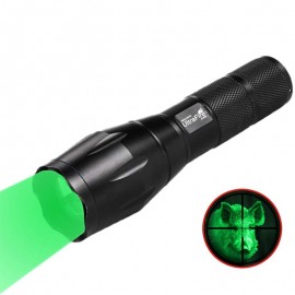 UltraFire A100G T6 517nm 1 Mode Waterproof Zoomable Outdoor Green Light Flashlight (Set)