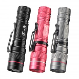 UltraFire J3 Tactical CREE XPE 300LM 3-Mode Mini Zoomable Flashlight with Clip (Assemble)