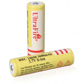 UltraFire 18650 3.7V 3600mAh Rechargeable Lithium Batteries Without Protection -Yellow (2PCS)