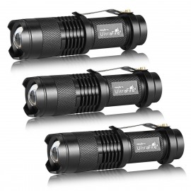 Ultrafire 7W 300LM CREE LED Mini Portable Adjustable Focus Zoom Light Flashlight Red Light (3PCS)