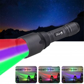 UltraFire New UF-C10 portable LED tactical green / red / UV hunting tri-color lamp flashlight
