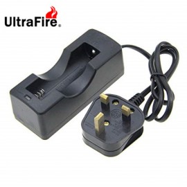 UltraFire 18650 Batteries Charger Universal Multifunction Li-ion/Nicd/Ni-Mh 18650/16650 Battery Charger 1-Slot, Identification of Positive and Negative Charger, UK Plug