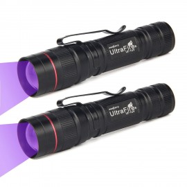 2Pack UltraFire UF-1UV UV Flashlight 3 Modes Multifunctional Utility UV FLashlight
