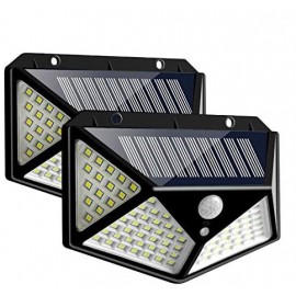 2-Pack UltraFire® Solar Wireless Outdoor Waterproof 100 LED Lighting- positive white light