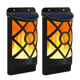 2-Pack UltraFire® Solar Light Waterproof 66LED Flame Wall Light 