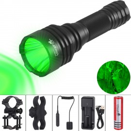 UltraFire 437 Yard G-C8 Green Hunting Flashlight Kit 