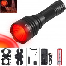 UltraFire 430 Yard R-C8 Red Light Hunting Flashlight Kit 