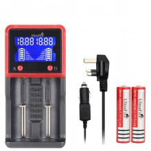 UltraFire H2 2-SLOT UK Plug Universal Multifunction LI-ION / NI-CD / NI-MH Battery Charger Li-ion Rechargeable Batteries 2600mAh Button Top （2-Pack）