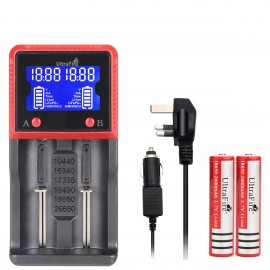 UltraFire H2 2-SLOT UK Plug Universal Multifunction LI-ION / NI-CD / NI-MH Battery Charger Li-ion Rechargeable Batteries 2600mAh Button Top （2-Pack）