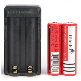 UltraFire 18650 2-slot Li-ion Battery charger (US plug) and 2pcs UltraFire 18650 3.7V 2600mAh Kit