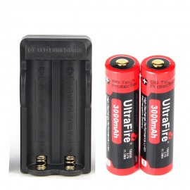 UltraFire 18650 2-slot Li-ion Battery charger (US plug) and UltraFire BRC 18650 3000mAh 3.7V Li-ion rechargeable battery  (2 pcs)