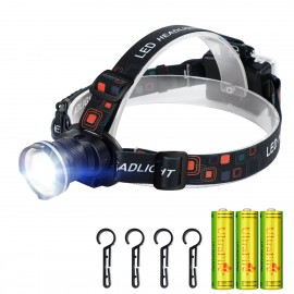 UltraFire  T6 LED Headlamp with White Light 4-Modes Zoomable Headlight （Kit）