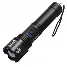 UltraFire XHP50 Rechargeable Flashlight, LED Tactical Flashlight with USB, 1000 Lumens Super Bright, 5 Modes, IPX5 Water Resistant Zoomable