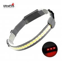 UltraFire COB Soft Light USB Charging Lamp Mini Outdoor Headlight With Red Light Warning 210˚ Wide Angle 