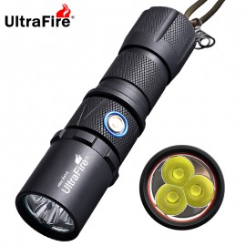 UltraFire Outdoor 3*XHP70 LED Glare Flashlight TYPE-C USB Rechargeable High Lumen Flashlight with 26650Battery