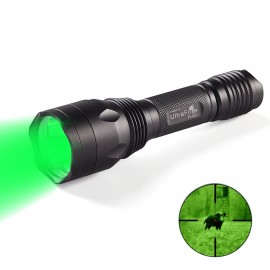 UltraFire H-G3 Green Hunting Flashlight, 650 Lumens 256 yards 520-535 nm wavelength Torch Waterproof  Torch